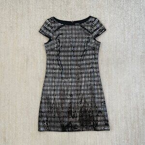 Vince Camuto Black Silver Cocktail Mini Dress 12